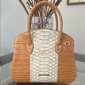 Brahmin Rosetta satchel handbag bag purse Multi Castalia leather NWT